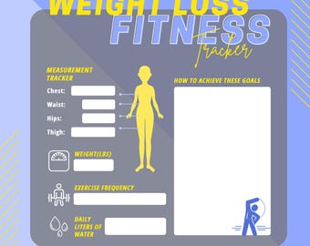 Seguimiento de pérdida de peso / Planificador digital de fitness y dieta / Hojas de cálculo de Google editables, PDF imprimible