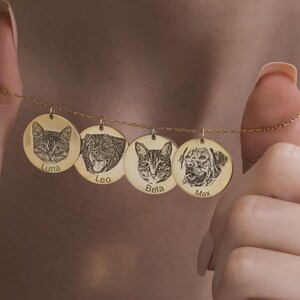 Custom Pet Portrait Necklace – Personalized Jewelry for Pet Moms | Cat & Dog Memorial Gift