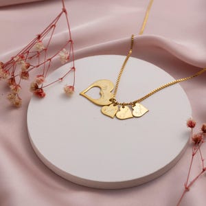 Custom Family Necklace,Multiple Heart Necklace- Personalized Necklace for Mom With Kids Names,Heart Necklace,Mama Necklace