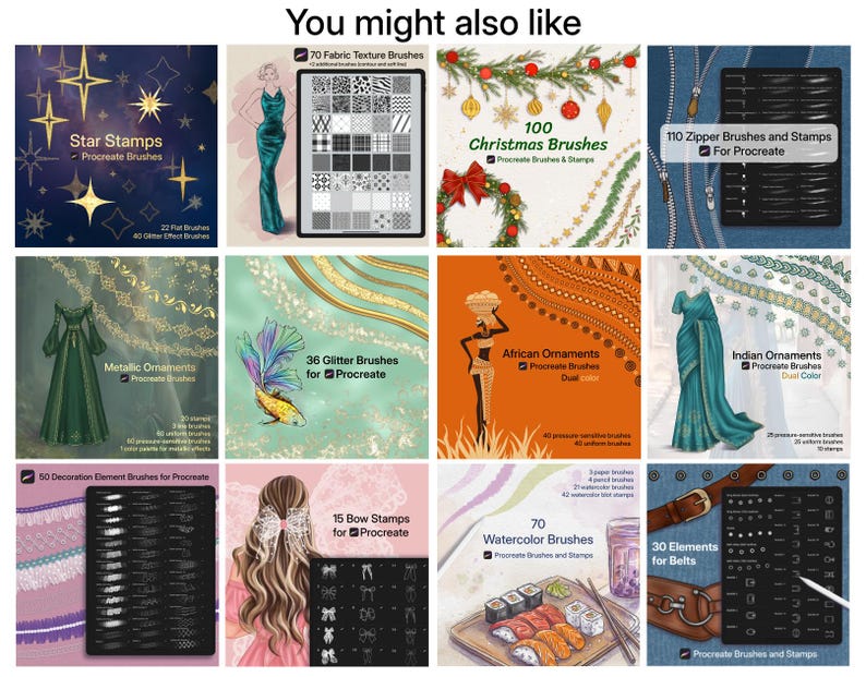 Pinceles y sellos de flores y corazones para Procreate (Descarga digital, archivo .brushset) imagen 9