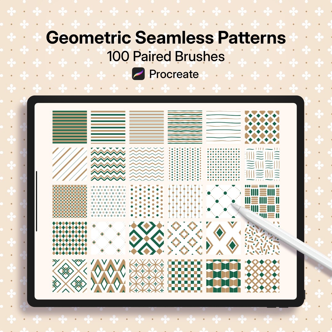 Geometric Seamless Pattern Brushes for Procreate - Etsy