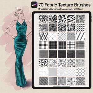 70 Procreate Fabric Texture Brushes,  Fashion Brushes
