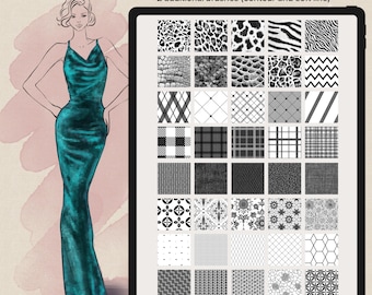 70 Procreate Fabric Texture Brushes,  Fashion Brushes