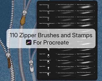 Pennelli Procreate Fashion: timbri per cerniere per la progettazione di indumenti (file di pennelli)