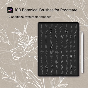 Procreate Botanische Stempel, Pinselset