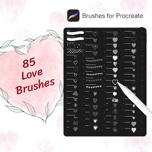 Brosses Procreate fleurs et coeurs