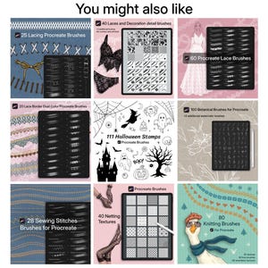 Pinceles y sellos de flores y corazones para Procreate (Descarga digital, archivo .brushset) imagen 10