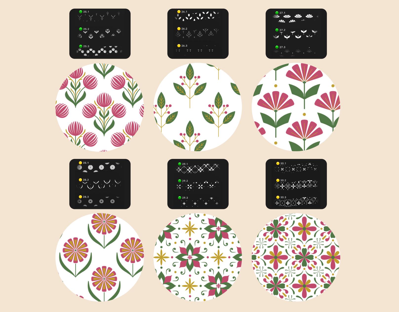 Floral Geometric Seamless Pattern Brushes for Procreate - Etsy