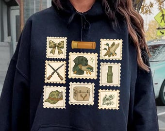 Hunting Girlfriend Hoodie, Coquette Hunting Sweatshirt, Duck Hunter Sweatshirt, Preppy Camo Bows  Gift, Hunting Season, Girl Camo Sweatshirt