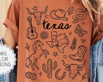 Comfort Colors® Custom Texas Shirt, Country Tee, Custom Western TShirt Gift, Texas Shirt For Women, Cute Cowgirl Shirt, Funny Country TShirt