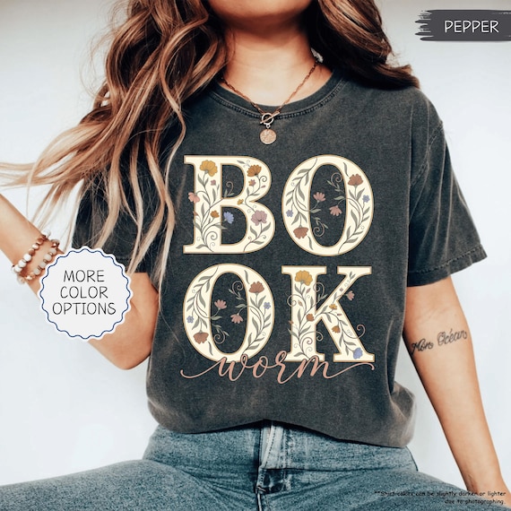 Comfort Colors® Bookworm Floral Shirt, Bookish Girl Tee, Book Lover Gift, Cute Bookworm T-Shirt, Flower Book Club Shirt, Girly Book T-Shirt