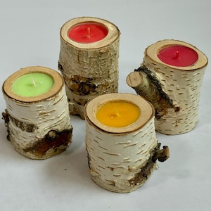 Tealight holder set made of birch wood