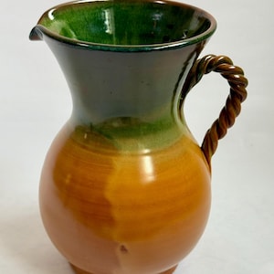 Vintage vase, jug with braided handle