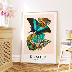 Papillons by Emile-Alain Séguy, Digital Print, Printable Wall Art, Vintage Butterflies Poster Print, Home Apartment Room Decor
