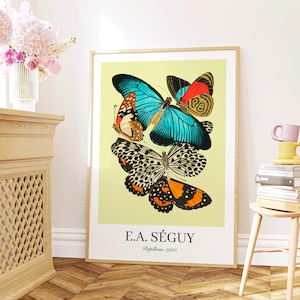 Papillons by Emile-Alain Séguy, Digital Print, Printable Wall Art, Vintage Butterflies Poster Print, Home Apartment Room Decor