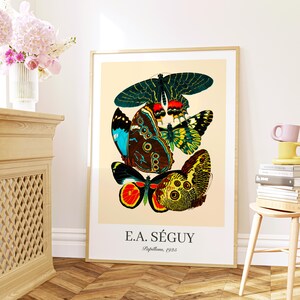 Papillons by Emile-Alain Séguy, Digital Print, Printable Wall Art, Vintage Butterflies Poster Print, Home Apartment Room Decor