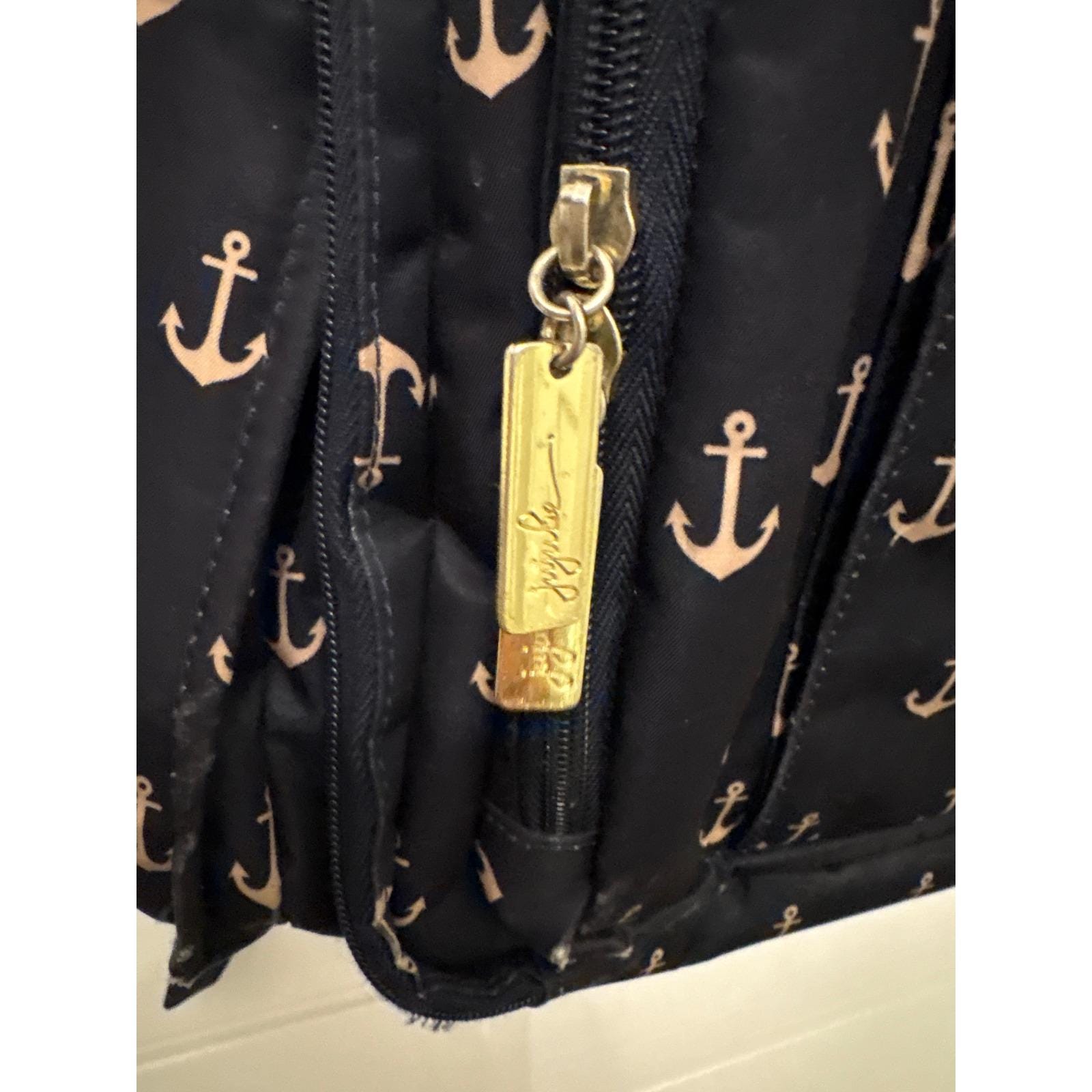 Jujube Navy Anchor Print Backpack Diaper Bag Gold Hardware  display picture 1