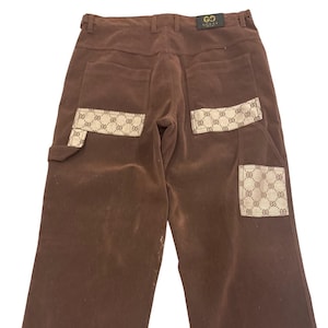 Vintage y2k jaren 90 GUCCI bruine cargo monogram patch broek maat 36 1/2