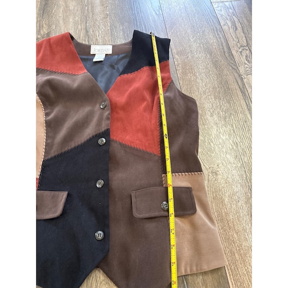 Jordan Patchwork Suede Vest Brown Rust Black Tan … - image 5