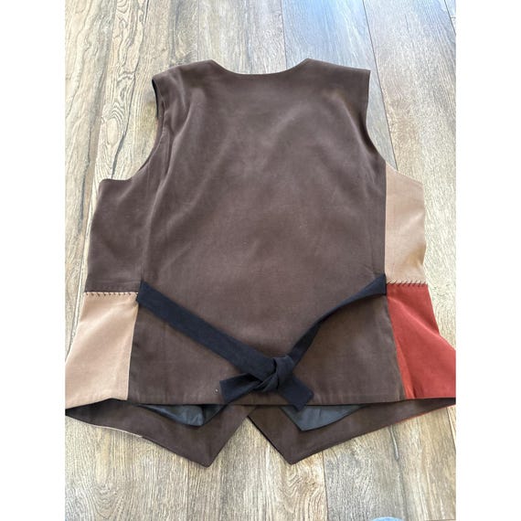 Jordan Patchwork Suede Vest Brown Rust Black Tan … - image 6