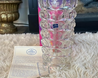 97' Lady Victoria Fine French Crystal Vase Chantelle Pattern Imported France NEW