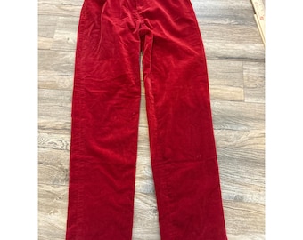 Vintage Lauren Ralph Lauren Red Co Velour Straight Leg Womens 6