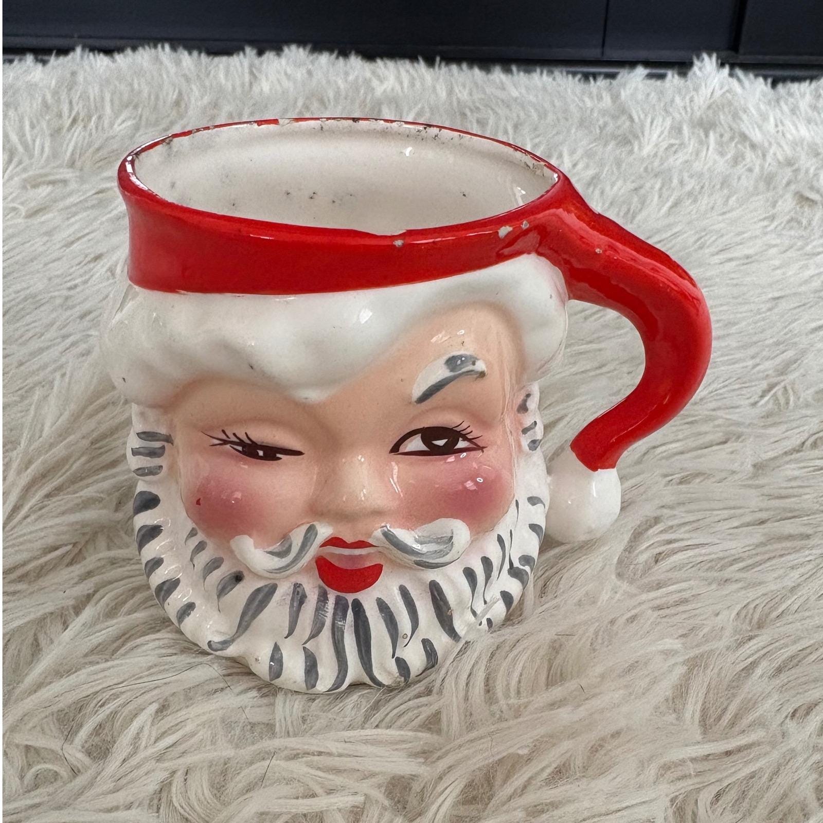 Vintage 1950 Santa Mug - Etsy