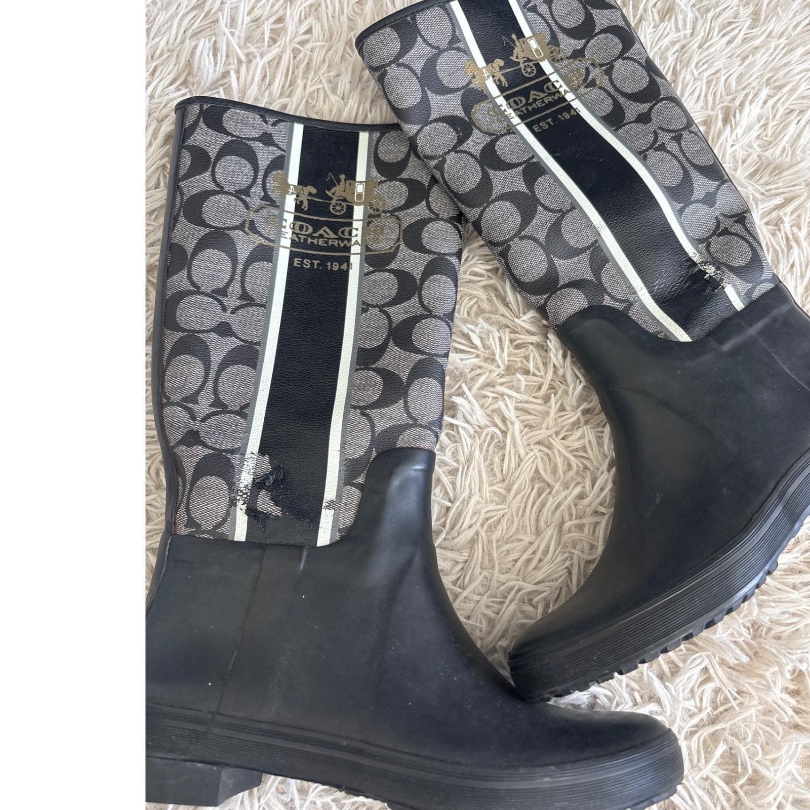 Coach Rain Boots - Etsy