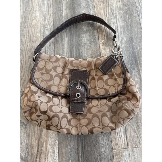 Vintage y2k Coach Soho Signature Buckle Flap Hobo Bag… - Gem