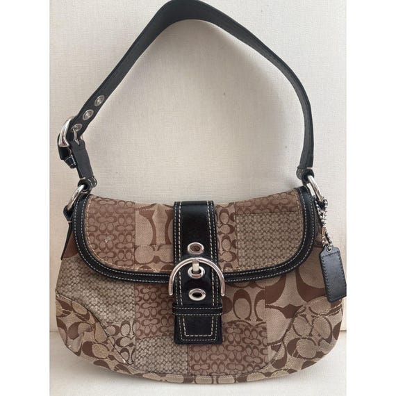 バッグ COACH patchwork soho shoulder bag y2k Vintage y2k Coach Soho Patchwork Hobo Bag Signature J… - Gem