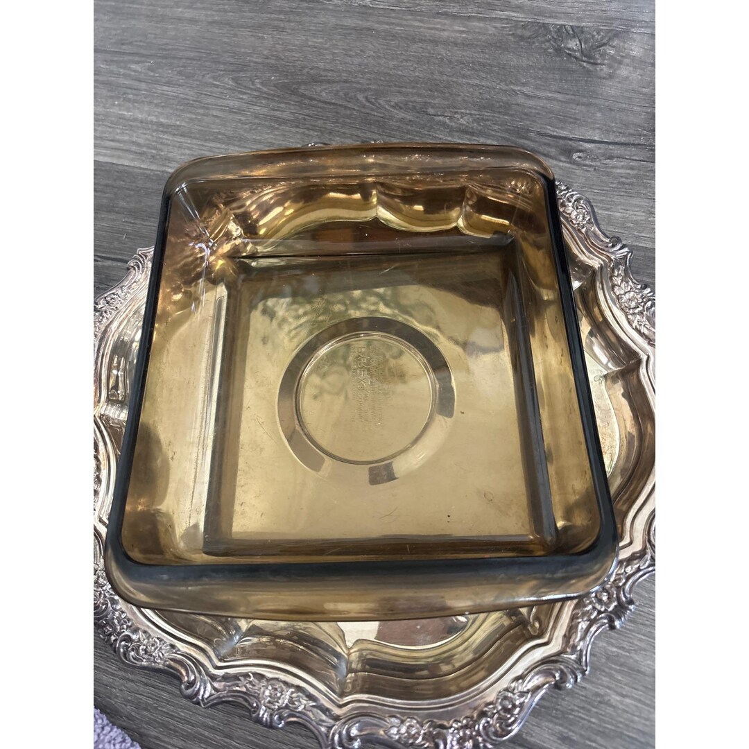 Vintage Pyrex 222 Amber Glass Square Baking Dish 8x8 Oven Microwave ...