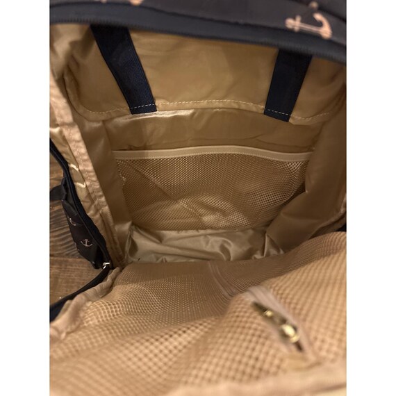 Ju-Ju-Be Navy Diaper Backpack with Pink Anchor Print and Gold Hardware Jujube Navy Anchor Print Backpack Diaper Bag Gold Hardware  main image 4