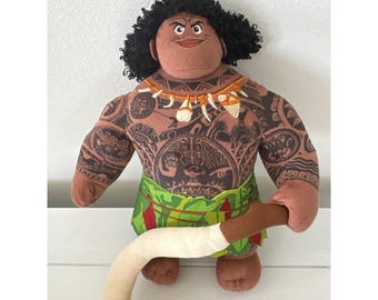 Peluche de Moana Maui de Disney, semidiós con anzuelo, 30 cm (12 pulgadas), Just Play.