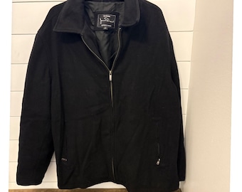Vintage James Dean Authentic Classic Black Wool Blend Jacket Mens XL Coat