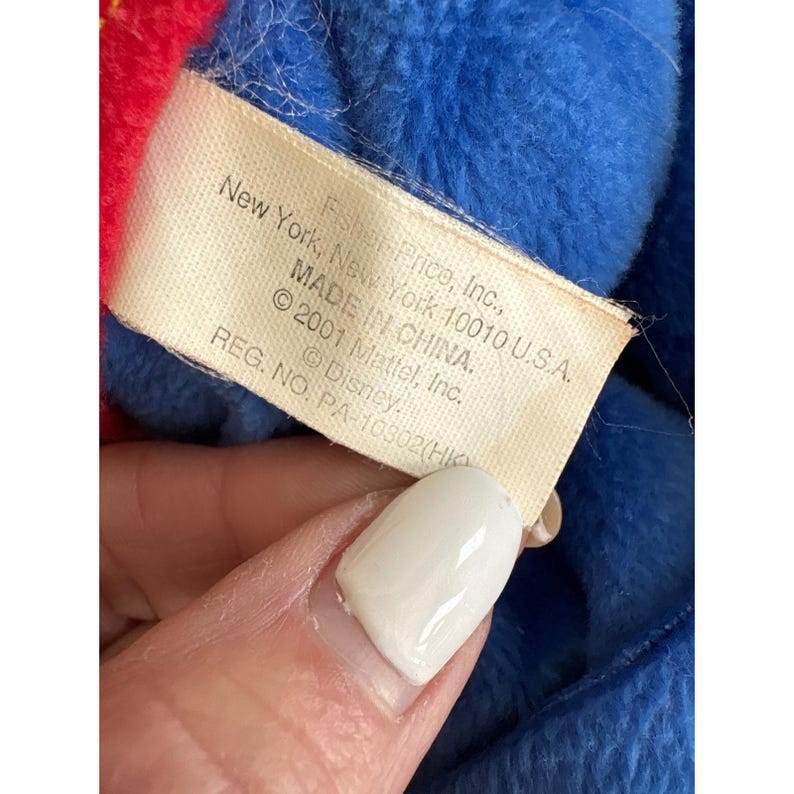 Peluche vintage Fisher Price Disney Topolino y2k 2001 con maglietta rossa e pantaloni blu immagine 5
