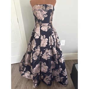 long sleeve floral dress formal 3D Floral Long Sleeve Pink Prom Dresses Pearl Beaded V Neck Formal Dress  ARD1947 main image 0
