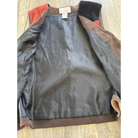 Jordan Patchwork Suede Vest Brown Rust Black Tan … - image 7