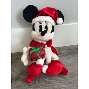 Disney Minnie Mouse Christmas Plush Red Dress Santa Hat Gift Park EXCLUSIVE image 2