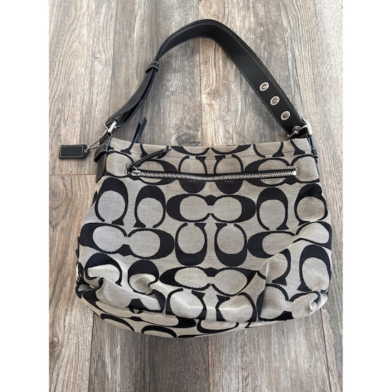 Vintage y2k Coach Signature Large C Carly Hobo Bag Bl… - Gem