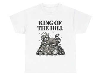 Raccoon King of the Hill Graphic Tee - Funny Animal Shirt