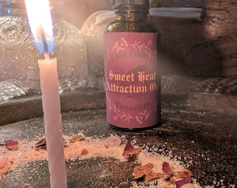 Sweet Heat Attraction-olie | Handgemaakte rituele olie voor vertrouwen, magnetisme en romantische energie | Hekserij, spreuken, olie voor intenties | 30 ml