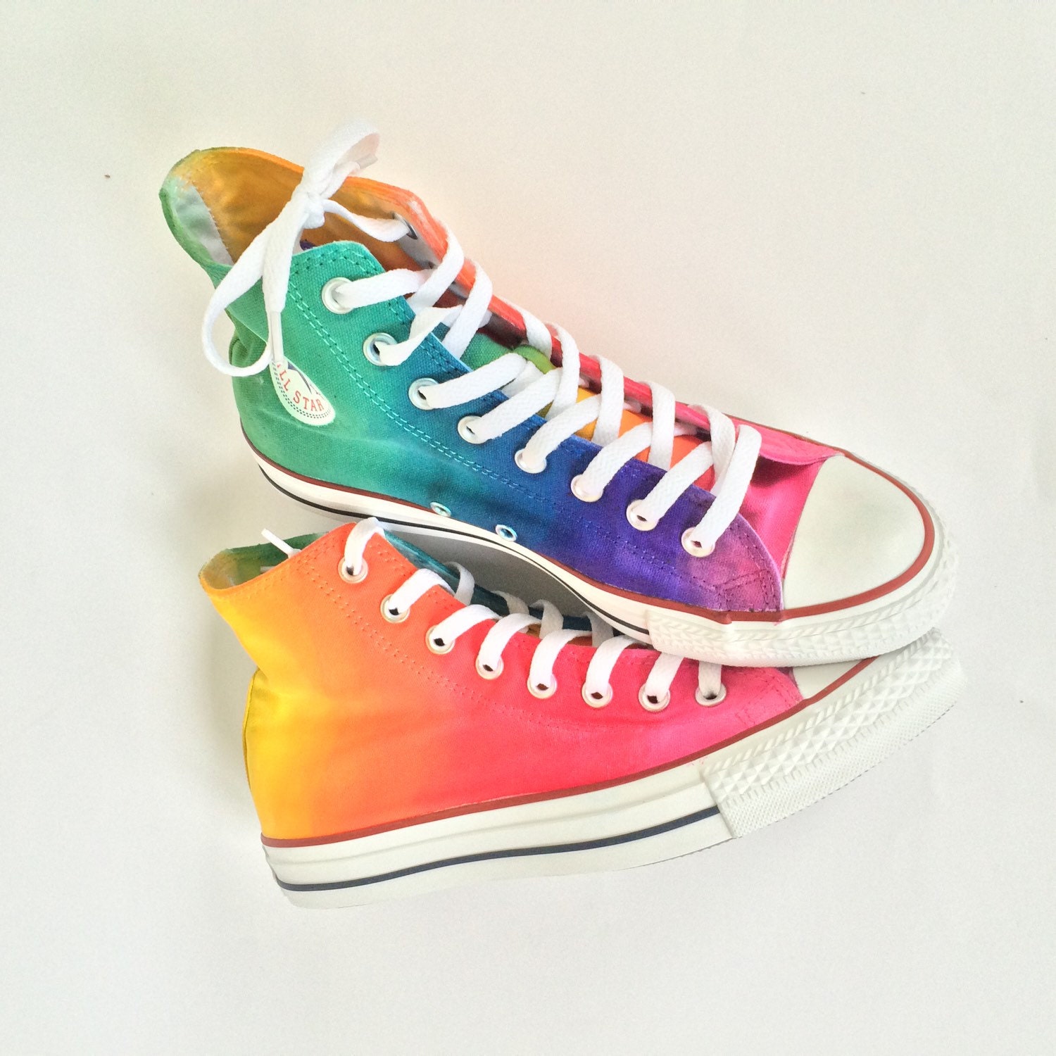 Tie Dye Rainbow High Top Custom Converse Shoes Etsy