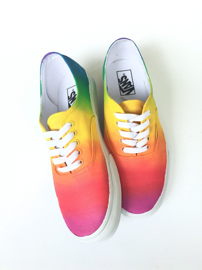 Retirement Sale Rainbow Ombre Custom Vans Shoes Hand Painted Etsy