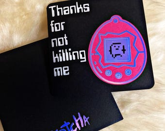 Mamagotcha Tamagotchi-inspired Greeting Card and Envelope