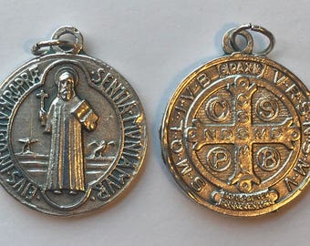 10x St Benedict charms Catholic Saint Vatican City medal medallion Italy small