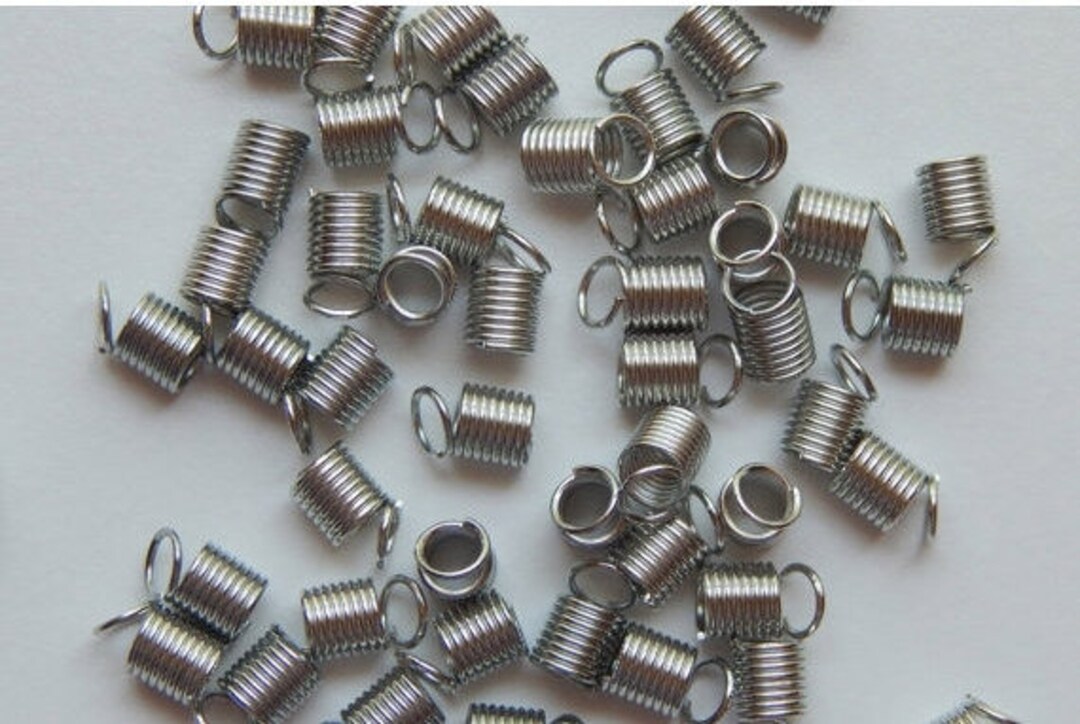 100 Pieces of Metal Jewelry Findings Cord Ends, 10mm Long, Fat