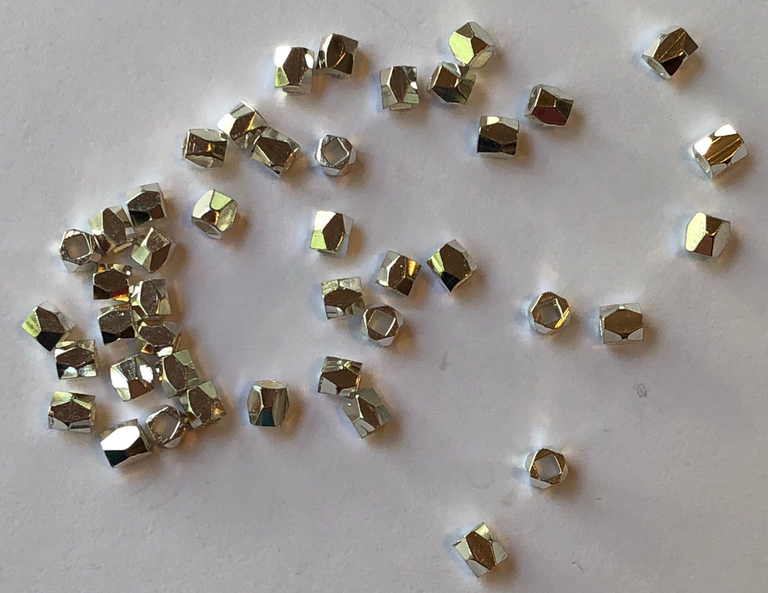 50 Pieces of Small Metal Beads 3mm Spacers Silver Etsy