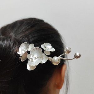 Fine 999 Silver or sterling s925 Handmade Original Artistic Asian style high-end Flower Hairpin Hair Stick Pin Accessories Perfect Gift 936