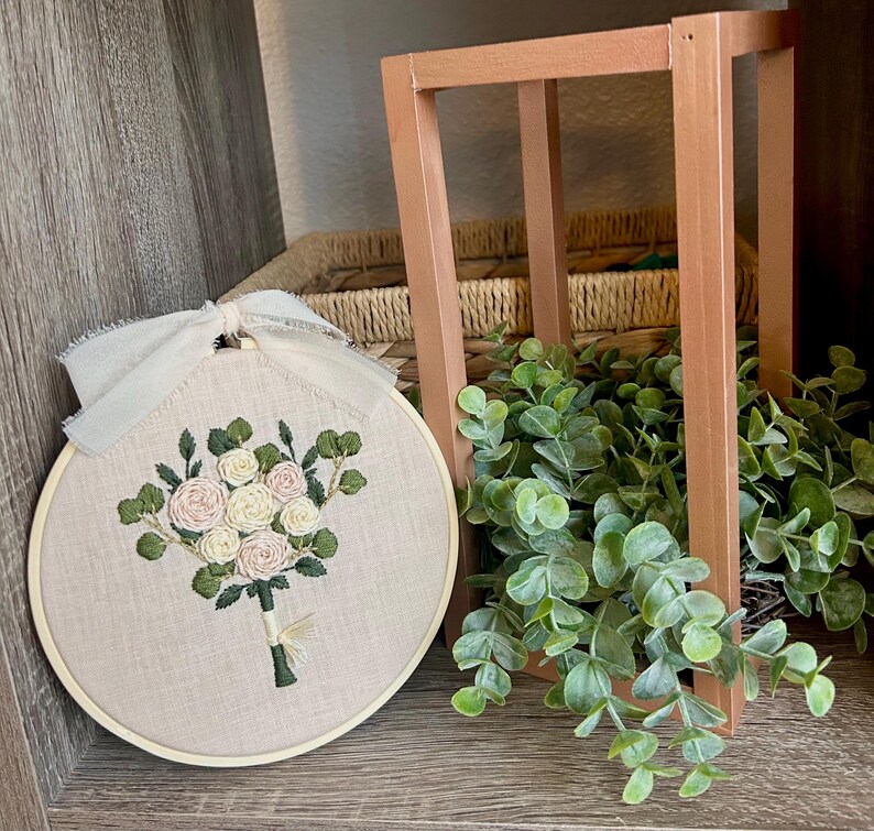 Finished Bouquet Hoop – Floral Embroidery Art – 6" Handmade Wall Decor ...
