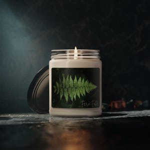 Fern Fable Scented Soy Candle: Relaxing Aromatherapy, 9oz